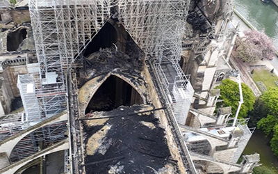 Cathédrale Notre Dame de Paris brulée