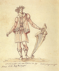 Jacopo Peri en costume de scène, par Bernardo Buontalenti, XVIe siècle