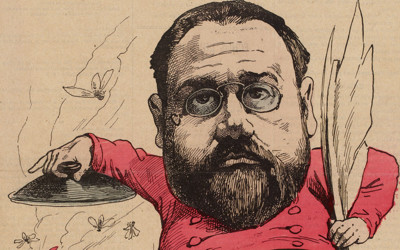 © Emille Zola par Gill André - La Nouvelle Lune (23/04/1882)