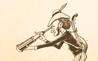 Croquis de J. Blass - John Grand-Carteret : Wagner en caricatures - Paris - Librairie Larousse 1892 © Coll. part.
